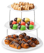 Masirs Collapsible 3-Tier Party Tray: Decorative Design Folds for Minimal Storage. an Elegant Serving Tray for Sandwiches, Cake, Sliced Cheese, and Deli Meat. - size: Party Tray, style: Party Tray
