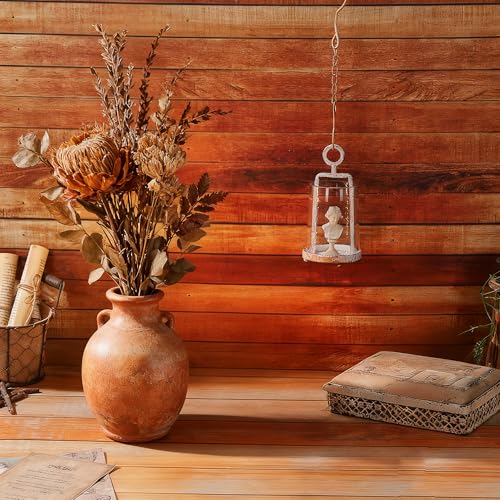 3.3" Wide Modern Farmhouse Metal Hurricane Candle Holder with Handmade Sturdy Glass Sleeve in Rustic White for Tealight Candle & Plants, Glass Hurricane Lantern, Industrial, Minimalistic - color: White Shabby, size: 3.3"x5.2"
