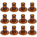 12PCS Dark Amber Taper Candle Holders, Glass Crystal Candlestick Holders Bulk, Clear Candle Holders for Dining Table Centerpiece - color: Dark Amber 12pcs