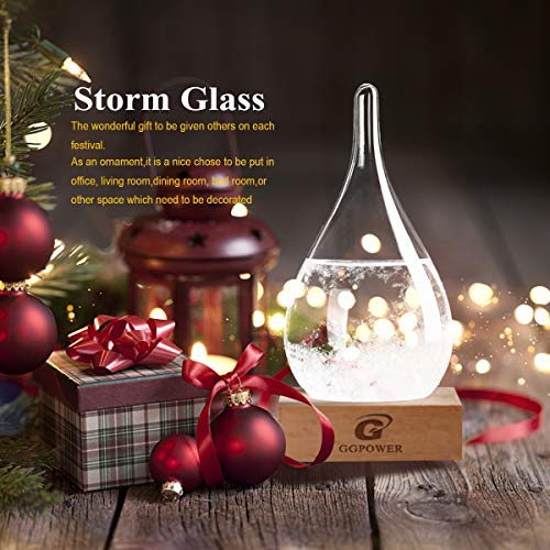 Storm Glass Weather Predictor,Christmas Unique Gifts, Christmas Snow Globe Barometer, Storm Glass Weather Station, Decorative Weather Predictor,Decorative Glass Bottles for Home and Office - size: S