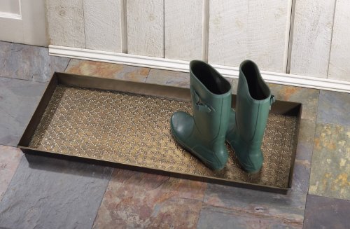 HF by LT Caning Pattern Metal Boot, 30 x 13 inches, Antique Brass Finish - color: Caning Pattern, Antique Brass Finish