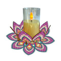 DIY Diamond Art Painting Candlestick Holders 5.71in Mandala Flower Shape Desk Candle Tray Tabletop Ornaments for Wedding Ramadan Party Home Table Centerpiece-Mandala14 - color: Mandala14
