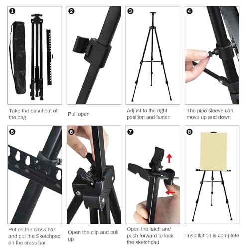 RRFTOK Art Painting Display Easel Stand,72Inches Adjustable Easels for Painting Canvases Height from 22-72”for Table-Top/Floor Paint and Displaying,Black - 3-Pack. - style: 72B 3-pack