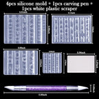 Laza 4pcs Silk Bowknot Silicone Nail Art Molds, Acrylic 3D Bowknot Nail Charms Molds Clear Modeling Templates Silicone Bow Pattern Nail Tools with Sculpture Pen for Salon Nail Design Resin Epoxy DIY - color: Silk Bowknot