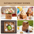 Garvee 6 Pack Wooden Risers Display Stands, 5/6/7/8/9/10 in Square Wood Cake Cupcake Stands, Buffet Food Risers, Decorative Wooden Crates for Party, Wedding, Christmas Decor, Brown