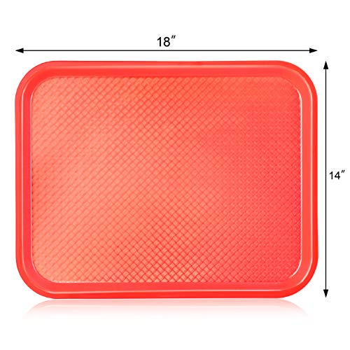New Star Foodservice Fast Food Tray, Set of 12 (Red, 14 by 18-Inch) - color: Red, size: 14 by 18-Inch