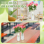 Mumufy 24 Pcs Plastic Bud Vases in Bulk Small Clear Flowers Vases for Centerpieces Wedding Decorations Home Banquet Formal Dinners Party Table Decor (3.54 x 7.87 Inch) - size: 3.54 x 7.87 Inch