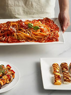 DOWAN 14" Serving Trays, Serving Platters, Ceramic Serving Platters and Trays, Rectangle Plates, Set of 4, for Weddings, Parties, Oven, Microwave, Dishwasher, Heat Resistant, Easy to Clean, White - color: 4 PCS