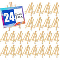 ESRICH 24 Pack 11.8" Wood Easels,Tabletop Easel for Painting,Painting Party, Displaying Canvases, Kids Student Table School Desktop, Portable Canvas Photo Picture Sign Holder - style: 11.8"-24P