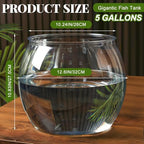 Geelin 5 Gallon Plastic Fish Tank Large Bowl Shatterproof with Crystal Clear Clarity for Terrarium, Flower Vase Centerpiece Gift for Fish Lovers (Round) - size: 5 Gallon, style: Round