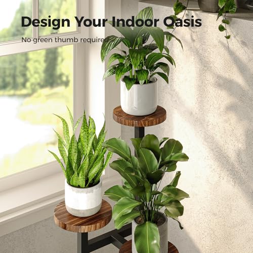 Bamworld Corner Plant Stand Indoor Metal Wood Plant Shelf Outdoor Tall Plant Stands Plant Tables Indoor Plant Rack 3 Tier Plant Stand Garden Accessories for Living Room Balcony Patio - size: 3 Tier