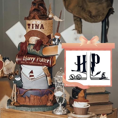H&P Decorative Bookends – Modern Kids Book Stopper for Shelves, Nook Desk Accessories, and Home Decor