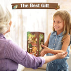 Cutefun Book Nook Kit, DIY Miniature Booknook Kit for Adults, 3D Wooden Puzzle Bookend Bookshelf Decor with LED Light & Dust Cover Creative Crafts Gifts for Book Lovers (Squirrel Collector) - style: Squirrel Collector