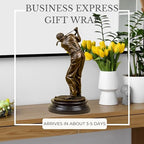 12.6'' Golf Man Bronze Statue, Classical Golfer Bronze Figurine Sculpture Ornament with Marble Base Modern Art Crafts for Home Office Decor Gift - size: 12.6" Man
