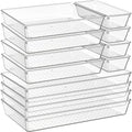 Criusia 12 Pack Large Clear Plastic Drawer Organizer Trays | MULTI-USE Acrylic Drawer Storage for Kitchen, Bathroom, Makeup, Office, School, Undies | College Dorm Room, Home Apartment Essentials - size: 12 Pack