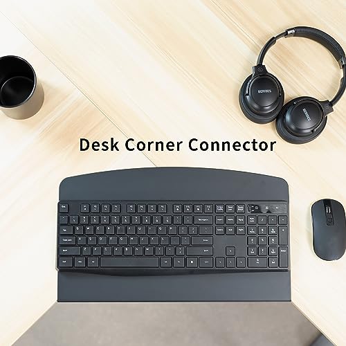 VIVO 17 inch Corner Desk Connector Platform for Mounting Under-Desk Keyboard Trays on L-Shaped Workstations, Black, DESK-AC07S - color: Black