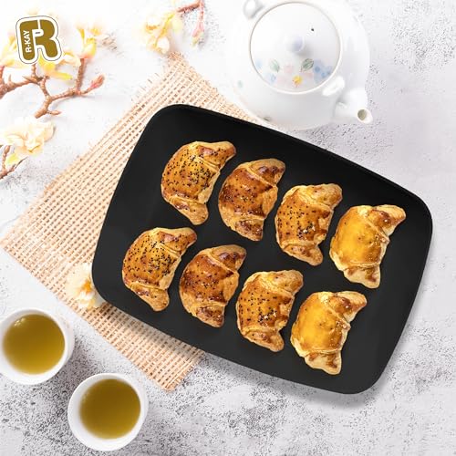 R-kay 6 Pack Plastic Serving Trays - 12.75 x 8.25, Party Platters - Black - color: Black