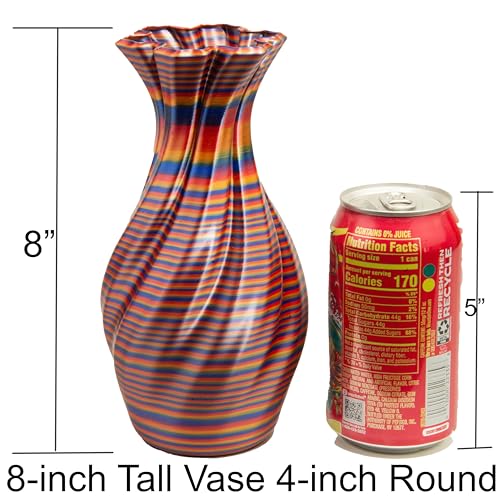 Large 8-Inch Tall Spiral Vase – Modern Waterproof Flower Vase for Centerpieces & Home Decor - 3D Printed PLA Plastic — Not Glass (Cyan) - color: Cyan