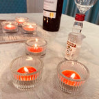 6pcs Clear Votive Tealight Candle Holder, Glass Tea Light Candle Holders for Tabletop Centrepiece Decor, Wedding Reception, Home Dining, Birthday Party and Christmas Holiday