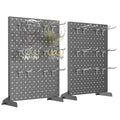 WALMANN Metal Tabletop Pegboard Display Stand for Craft Shows, 12" x 16" Countertop Peg Board with Hooks for Jewelry & Accessories (Black Pegboard with Hooks) - style: Black Pegboard with Hooks