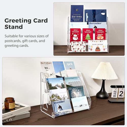 DEEIF 4 Tier Acrylic Trading Card Display Stand, 12" Riser Display Shelf for Magnetic Holders, Toploaders, PSA Graded Cards, TCG Sports Card Collection (2 Pack) - size: 4Tier, 2Pack