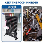 2Pcs Metal Pegboard Display Stand with 24 Peg Hooks for Craft Shows & Fairs,Black Jewelry Retail Display Rack for Selling Accessories,Display Stands for Earring,Pin Stands,Retail Vendors(16*12inch)