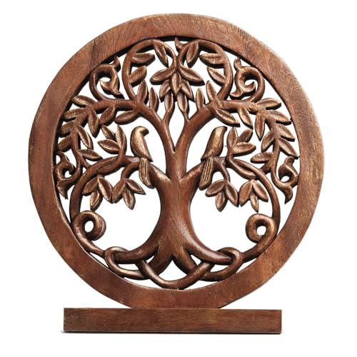 Decozen Solid Wood Tree Sculpture, Gift for Mom, Home Decor, Living Room, Boho, Coffee Table, Centerpiece Table Decorations, Mantle, Bathroom Shelf, Farmhouse, Christmas Decorations, Mothers Day Gifts - color: Mauk - Large