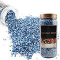 HappyFiller 1.3 Pound Broken Crushed Glass 3-7mm Fairy Garden Succulent Gravel Soil Cover Mini Stone Pieces,Vase Filler,Candle Holder Decor Mini Rock,DIY Resin Art,Paint,Craft Glitter,Pacific Blue - color: Pacific Blue