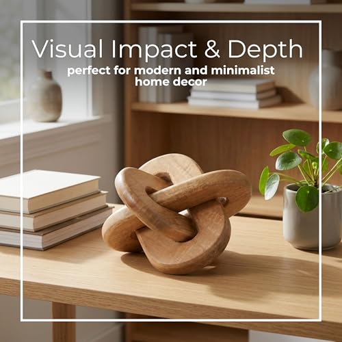 Home Decor and Bathroom Decor Sculpture - Room Display with Statues and Ornaments for Office Styling, Bookshelves or Living Room Decor Accent - Modern Coffee Table Arrangement - 10", Brown - color: Brown, size: 10.0" H
