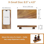 X-Small 8.5" Acacia Wood Riser Pedestal Stand, Farmhouse Bathroom and Kitchen Sink Decor, Decorative Wood Tray for Counter, Soap Dish Holder, Vanity Tray (XS: 8.5" x 4.0" x 1.57") - size: X-Small:8.5"x4.0"