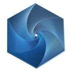 Fractal Fidget Hexagon - Suitable for Relieving Stress, Anxiety, and Tension | Autism, ADHD | Desk Adult Fidgeting Stress Relief Gift (Blue-Silver 35 Rings) - color: Blue-silver 35 Rings