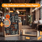 U-Shaped Acrylic Sign Holder 8.5 x 11 with Wood Base, Clear Double-Sided Flyer Stands for Display Menu, Flyer, Poster, Certificate, Photo, Restaurant, Office, and Home (1pk) - color: 1pk