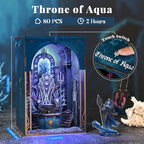 MiniCity Book Nook Kit - DIY Miniature House Dollhouse Kit for Adults and Teens, Booknook Tiny House Gifts for Family Friends (Throne of Aqua) - style: Throne of Aqua