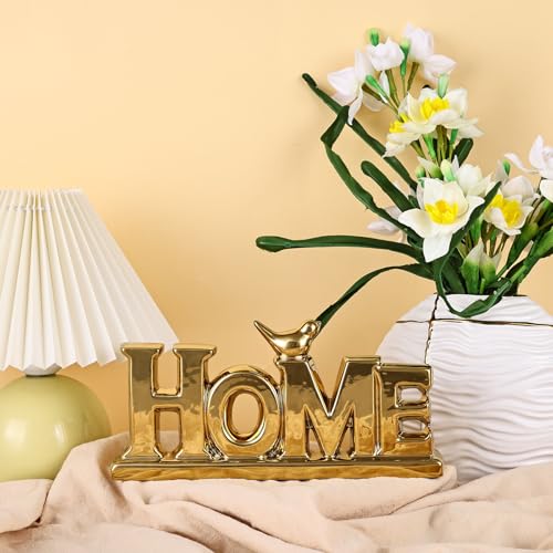 Gold Love Sign Statue - Personalized Home Decor, Bird Sculpture for Living Room, Bedroom, Desktop & Cabinets - color: Gold, style: Home