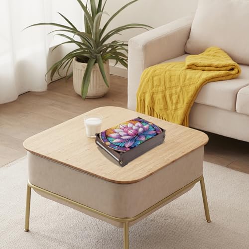 Tontut Diamond Painting Kit Storage Box, Beautiful Lotus DIY Multifunctional Handicraft Storage Box, Suitable for Home Office Holiday Gifts - color: Flower