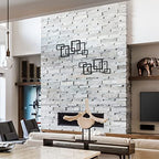 Geetery 2 Pcs Modern Geometric Metal Wall Art Minimalist Vertical Sculptures Wall Art Abstract Metal Decorations Wall Hanging Black Square Sign for Living Room Indoor Outdoor Bedroom Office