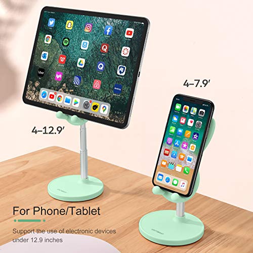 Cell Phone Stand,Angle Height Adjustable Cell Phone Stand for Desk,Cute Rabbit Phone Holder Stand for Desk, Compatible with All Mobile Phones, Tablets(4-10in) (Green) - color: Green