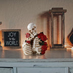 BANOMII Gothic Skeleton Couple Figurine Statues for Home Decor, Goth Wedding for Him and Her, Spooky Skull Sculpture Bedroom Decor for Couples, Oddities Halloween Decorations