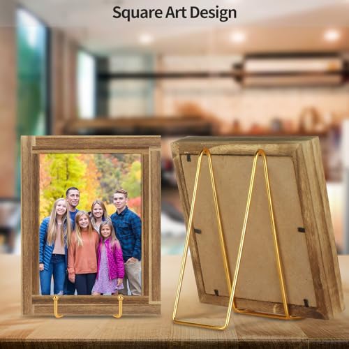 IBosins 5 Pack 8 Inch Plate Holder Display Stands, Large Metal Gold Frame Stand for Picture, Book, Photo Easel, Creation, Collectibles - color: Gold, size: 8 Inch