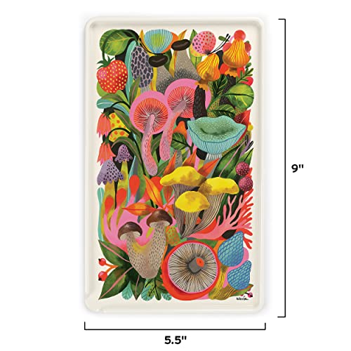 Genuine Fred Super Useful Tray, Mushrooms by Helen Dardik, Melamine Rolling Tray