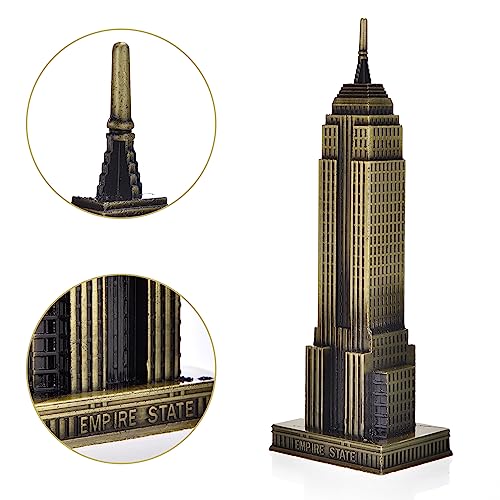 Cutbar 8.7 Inch Metal New York City World Building Statues Collection Model Home Desk Decoration (Bronze)