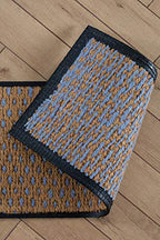 Anji Mountain AMB0BT2F-007 Black Rubber Boot/Shoe Tray with Coir, Fits 2 Pair (24.5" Wide), Tan & Blue Insert - color: Tan and Blue Insert, size: 24" x 14" x 1.5"
