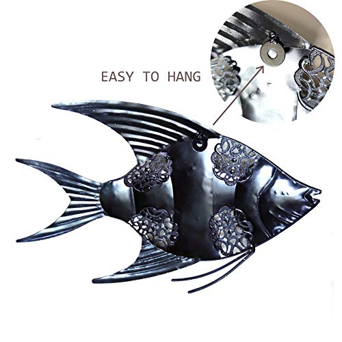JOYBee 12.5inch Coastal Ocean Sea Metal Fish Wall Art Decor -Christmas Decorations-Perfect for Coastal，Nautical，Beach，or Boat Decor-Metal Wall Decor-for Garden Home Patio Bathroom Kitchen - color: Fish Bluegreen