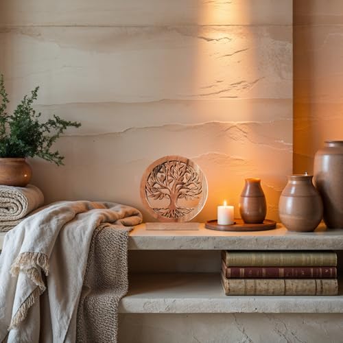 Decozen Wood Tree of Life Sculpture, Gift for Mom Home Decor, Living Room, Boho, Coffee Table, Centerpiece Table Decor, Mantle, Bathroom Shelf, Farmhouse, Christmas Decorations, Mothers day Gifts - color: Cloverly - Medium