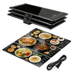 Electric Warming Tray, 3-in-1 Food Warmers for Parties Buffet with 10 Temp Settings and Timer, 25"x15" Glass Surface Warming Mat for Food, Warming Tray for Parties Buffet,Gatherings - size: Extendable-25x15Inch