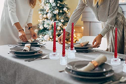 Vixdonos Taper Glass Candlestick Holders Tealight Candle Holders for Table Centerpieces, Wedding Decor and Dinner Party (3 Pcs, Gold Rim Clear) - color: Gold Rim Clear, size: 3 Pcs