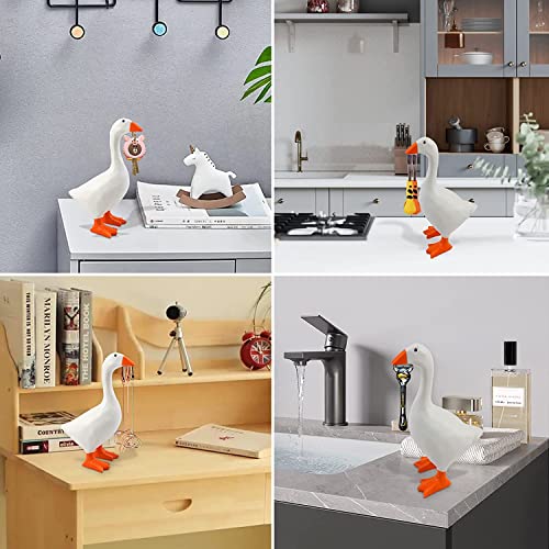 Magnetic Goose Key Holder Cute Home Decor Statue,Office Table Desk Decor Resin Goose Duck Statue Sculpture,Tool Holder Home Decoration，Bedroom Decor Housewarming Gift