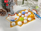 Ceramic Palette - Cat Shaped Painting Tray with Mixing Zones & Individual Wells, Durable Ceramic Artist Palette for Watercolor, Gouache - Painting Gift