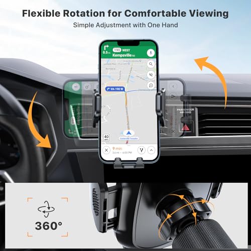 Miracase Phone Holders for Your Car with Metal Hook Clip, Air Vent Cell Phone Stand Car Mount, Universal Automobile Cradle for Garmin GPS Fit iPhone Android and All Smartphones, Dark Black - color: Dark Black, size: 1 Pack