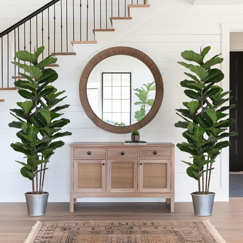 Yepdin 2 Pack Fiddle Leaf Fig Tree - Artificial Ficus Tree with Tall Artificial Plants Large 69 Fiddle Leaves -Fake Trees for Indoor Outdoor Home Decor Living Room - style: 2 Pack 6 FT